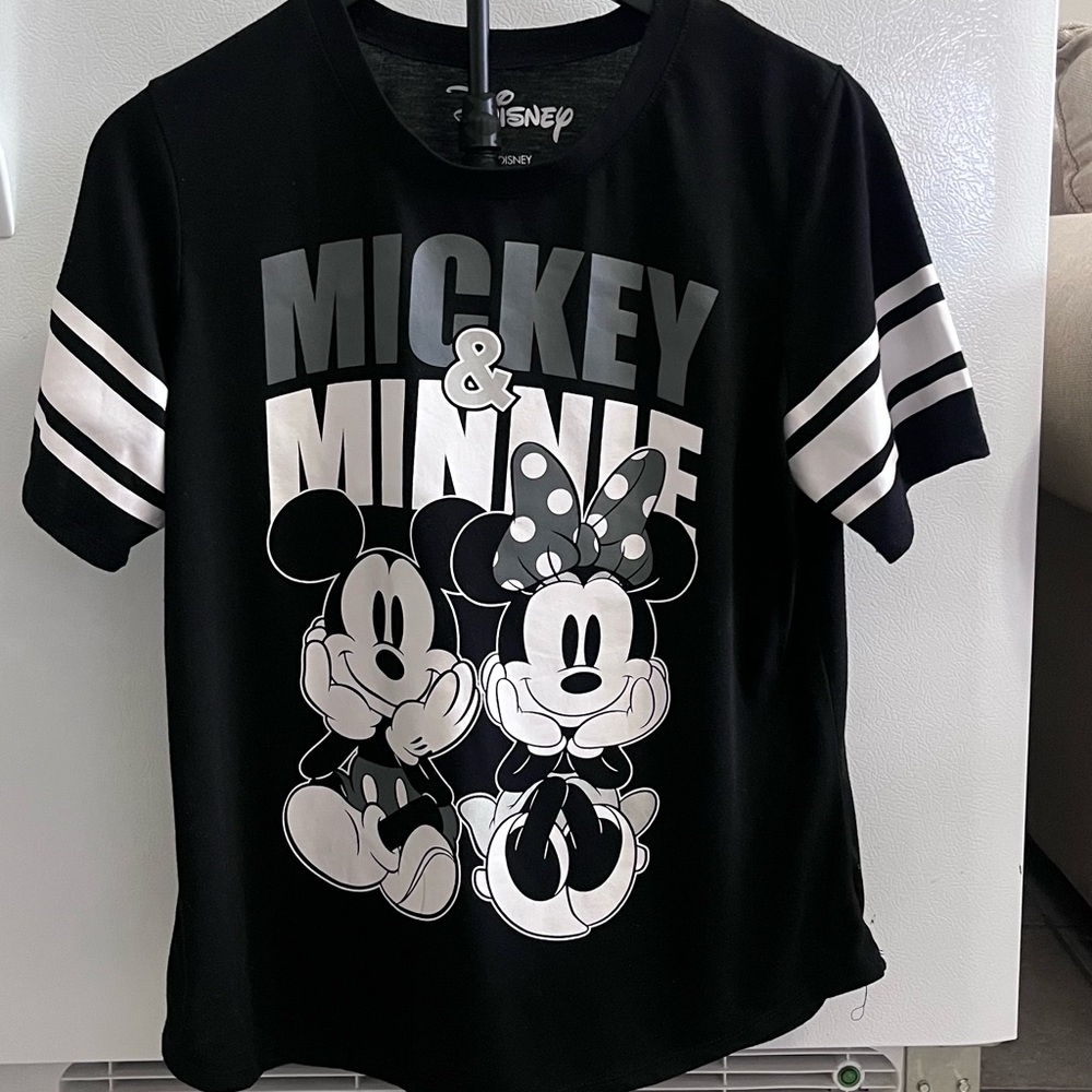 Disney Black Mickey & Minnie Graphic Short Sleeve Tee